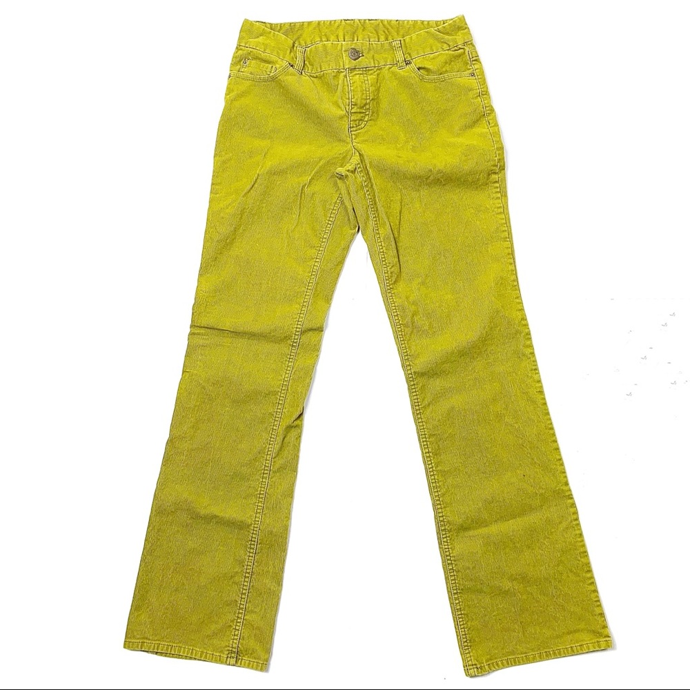 J.Crew Lime Green Corduroy Pants Mid Rise Favorite Fit Boot Cut, 6